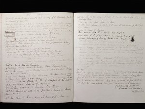 1845年4月24日、グランビーの侯爵の日記からの抜粋（紙にインク） 作： Charles Manners, 6th Duke of Rutland